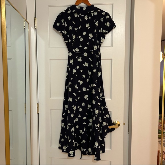 Elika Wrap Dress Navy - Picture 7 of 9